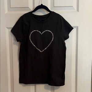 Cat & Jack Black Heart Short Sleeve Tee